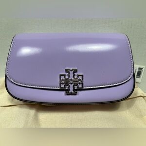 Tory Burch Britten Convertible Purple Patent Leather Crossbody Bag